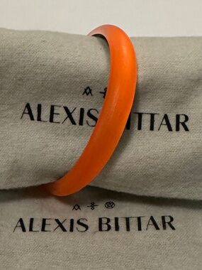 Alexis Bittar Lucite Skinny Tapered Bangle Bracelet 🔶Neon Orange🔶